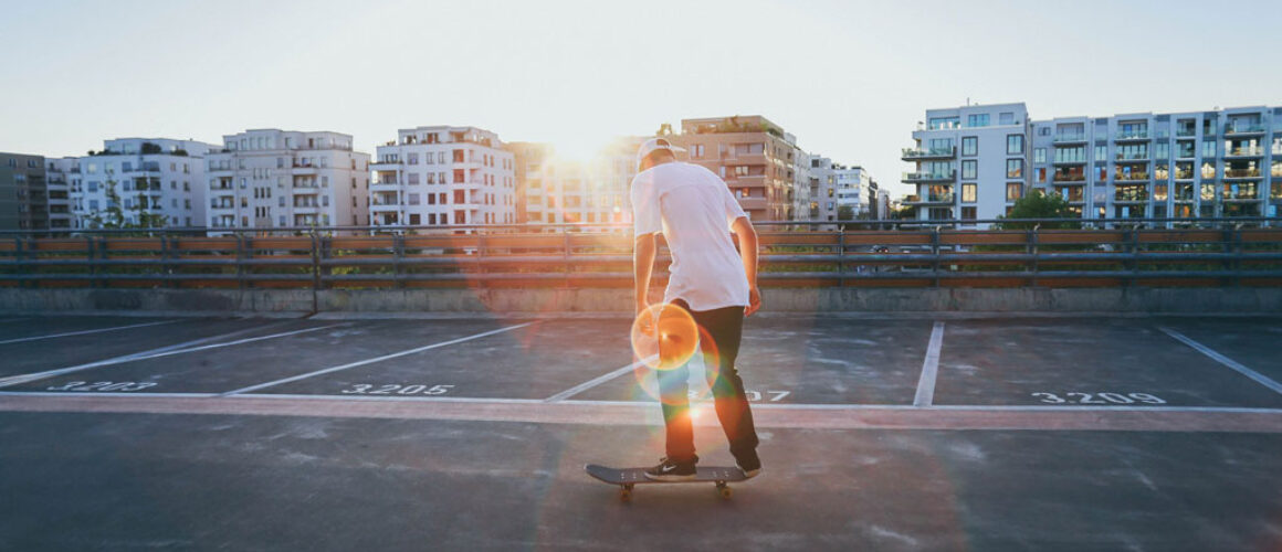 Riding My New Skateboard